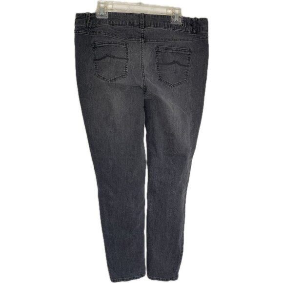 Ruff Hewn Gray Distressed Denim Jeans Skinny Leg Size 16 - Picture 5 of 10